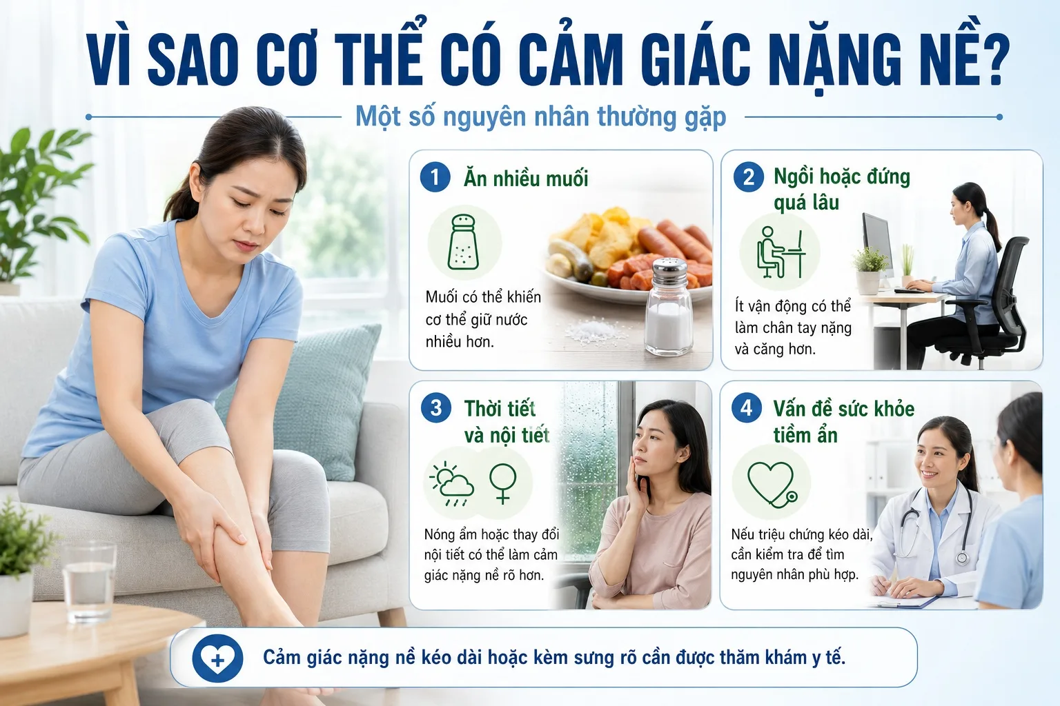 Vì sao cơ thể lại có cảm giác nặng nề