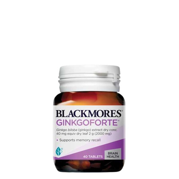Viên Uống Bổ Não Blackmores Ginkgoforte 2000mg Hỗ Trợ Tăng Cường Trí Nhớ 40 Viên