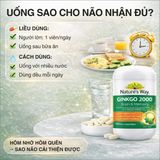 Viên Uống Bổ Não Nature's Way High Strength Ginkgo Biloba 2000mg Cách Dùng