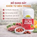 Viên Uống Bổ Sung Sắt Hữu Cơ Nature's Way High Strength Iron + Vitamin C + B12 Công Dụng