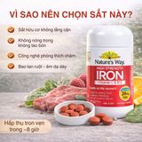 Viên Uống Bổ Sung Sắt Hữu Cơ Nature's Way High Strength Iron + Vitamin C + B12 Lợi Ích