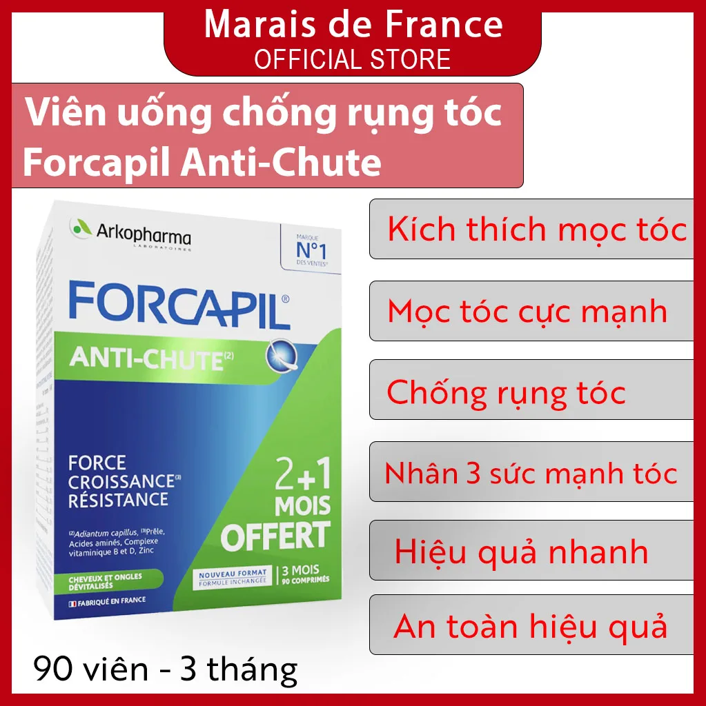Các sản phẩm Arkopharma Forcapil chăm sóc tóc và móng