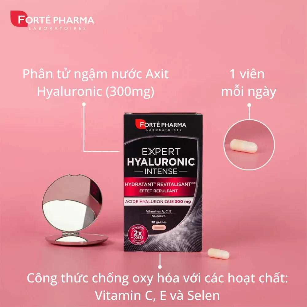 Viên Uống Đẹp Da Forté Pharma Expert Hyaluronic Intense 30 Viên Chính Hãng