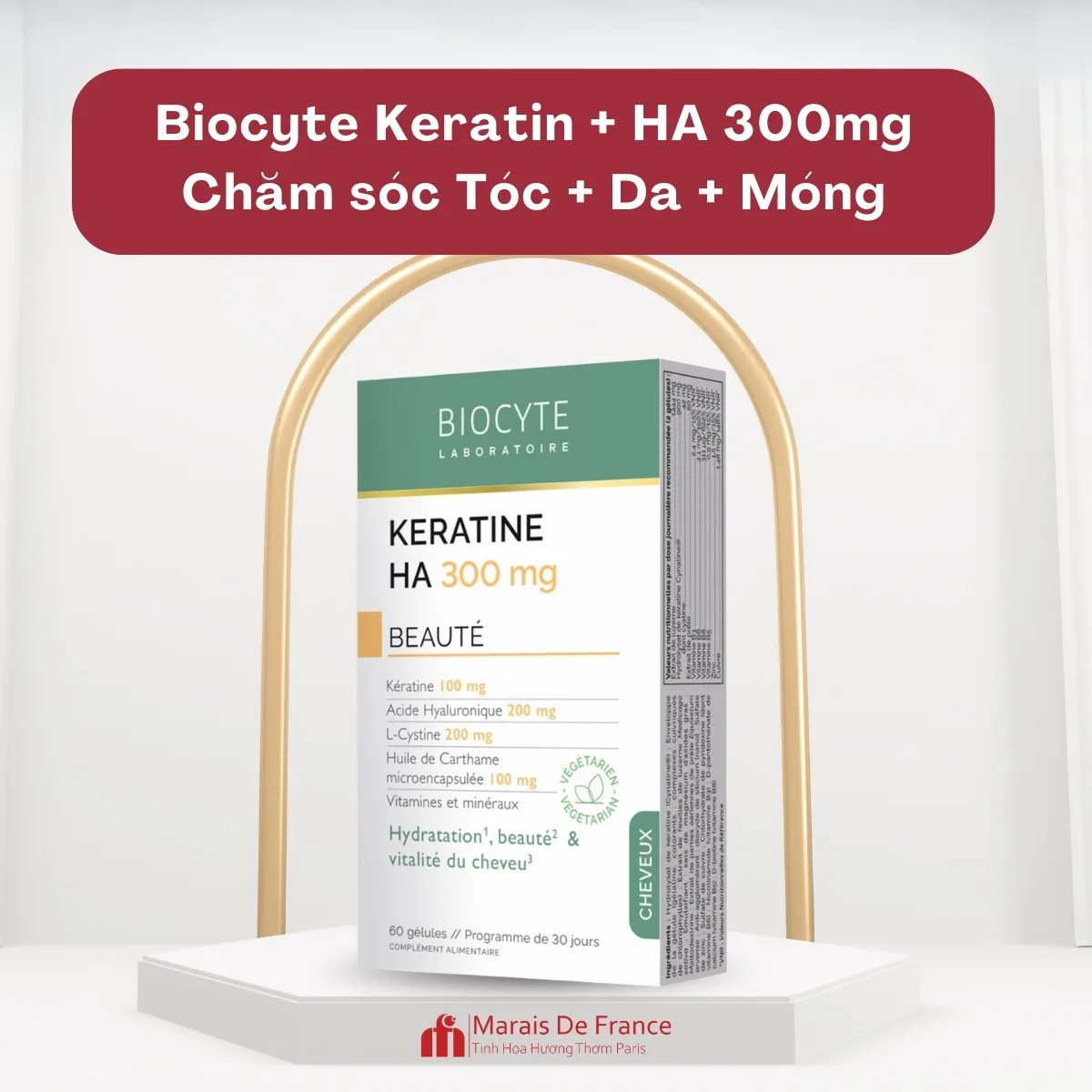 Viên Uống Đẹp Tóc Biocyte Keratin HA 300mg