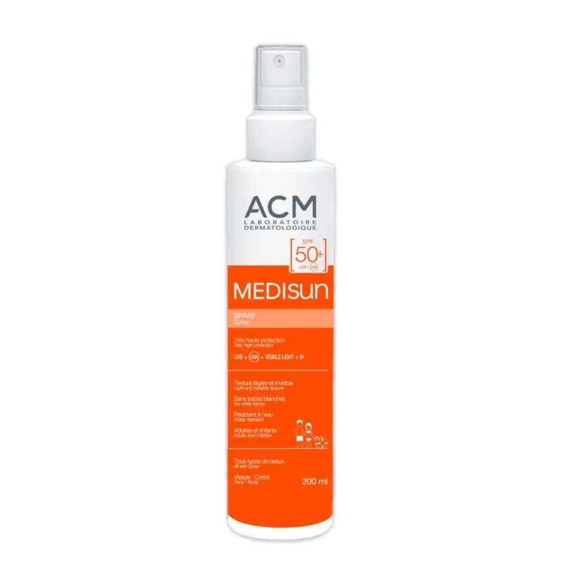 Chai xịt chống nắng ACM Medisun SPF50 200 ml