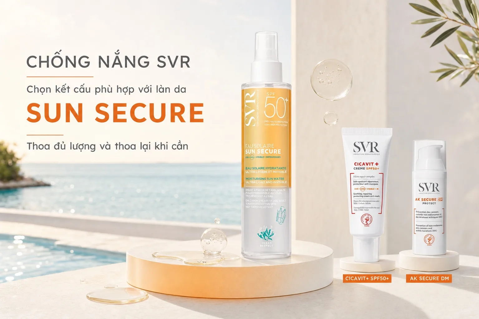Xịt chống nắng SVR Sun Secure SPF50+ dạng dầu nước
