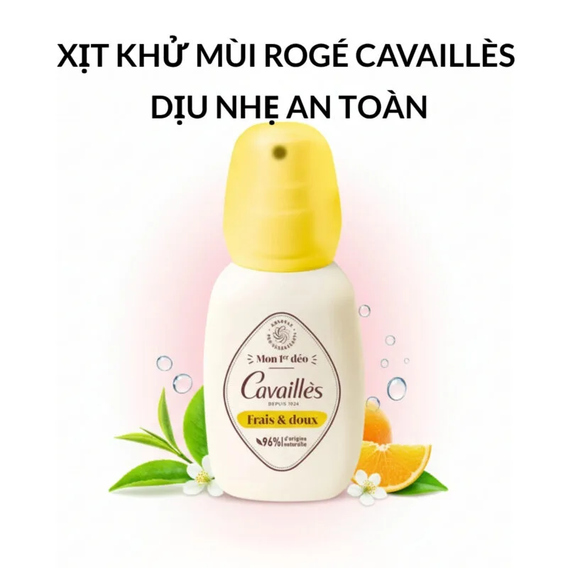 Xịt khử mùi Rogé Cavaillès Cho Trẻ Từ 8 Tuổi Dịu nhẹ thơm mát