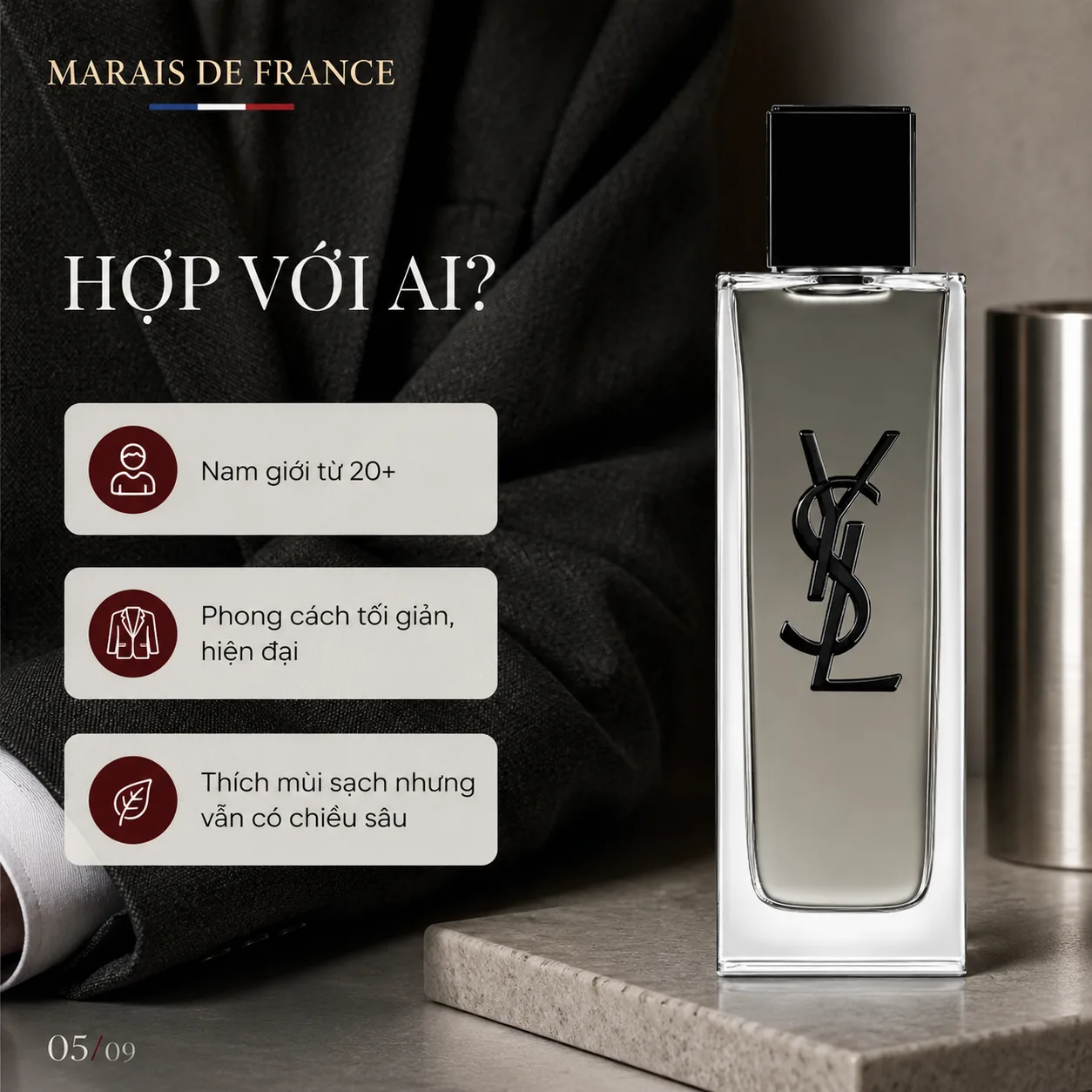YSL MYSLF EDT Intense Hợp Với Ai? YSL MYSLF EDT Intense phù hợp nam giới từ 20 tuổi yêu thích phong cách tối giản và hiện đại