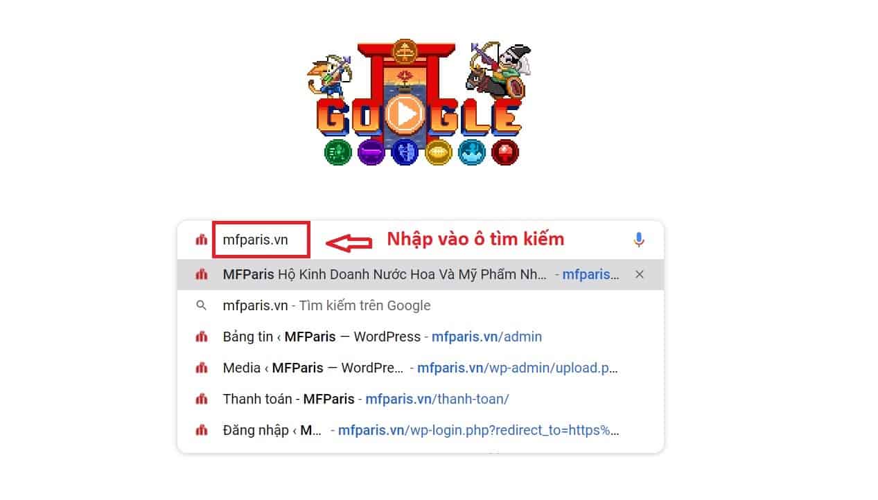 tìm kiếm trên google mfparis.vn