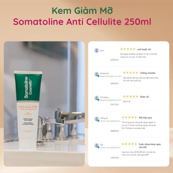 Kem/Gel Giảm Sần Vỏ Cam Somatoline Anti Cellulite 250ml