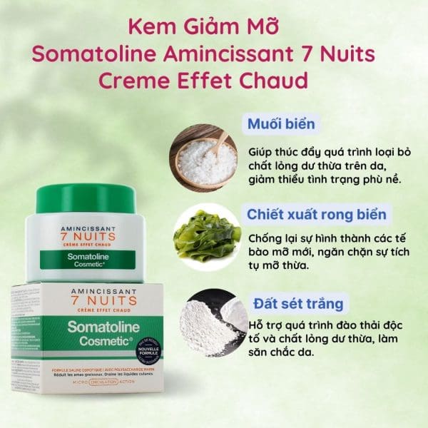 Kem Giảm Mỡ Somatoline Amincissant 7 Nuits Creme Effet Chaud