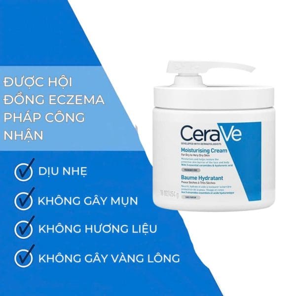 Kem dưỡng ẩm Kem dưỡng ẩm CeraVe Moisturising Cream with pump 454g